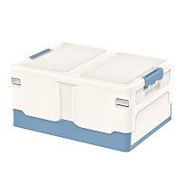 Ящик пластиковый складной белый, дно синее, 480х360х240 мм в Черкесске Ящик пластиковый складной белый, дно синее, 480х360х240 мм в Черкесске