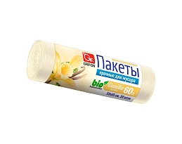 Мешки для мусора 60 л, ароматизированные, Ваниль, бежевые, в рулоне 20 шт., ПНД, 9 мкм, 650х550 мм, GRIFON Aroma, 101-023 V в Черкесске
