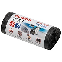 Мешки для мусора 20 л, черные, в рулоне 30 шт., ПНД, 8 мкм, 500х450 мм, LAIMA, 601376 в Черкесске