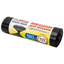 Мешки для мусора 160 л, черные, в рулоне 10 шт., ПВД, 30 мкм, 1200х900 мм, LAIMA ULTRA, 607694 в Черкесске