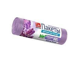 Мешки для мусора 60 л, ароматизированные, Лаванда, сиреневые, в рулоне 20 шт., ПНД, 9 мкм, 650х550 мм, GRIFON Aroma, 101-023 La в Черкесске