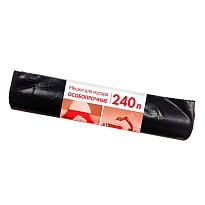 Мешки для мусора 240 л, черные, в рулоне 10 шт., ПВД 100 мкм, 1350х900 мм, Концепция Быта, 603887 в Черкесске