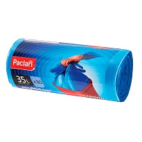 Мешки для мусора 35 л, с ушками, синие, в рулоне 30 шт., ПНД, 10,5 мкм, 640х500 мм, PACLAN Multitop, 600819 в Черкесске