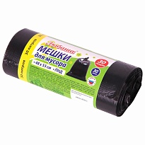 Мешки для мусора 30 л, черные, в рулоне 30 шт., ПНД, 7 мкм, 550х480 мм, Любаша, 608089 в Черкесске