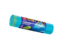 Мешки для мусора 35 л, с завязками, голубые, в рулоне 20 шт., ПНД, 12 мкм, 560х530 мм, GRIFON, 101-061 в Черкесске