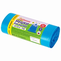 Мешки для мусора 35 л, синие, в рулоне 30 шт., ПНД, 10 мкм, 600х500 мм, Любаша, 608091 в Черкесске