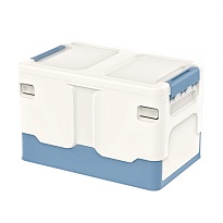 Ящик пластиковый складной белый, дно синее, 370х240х240 мм в Черкесске Ящик пластиковый складной белый, дно синее, 370х240х240 мм в Черкесске