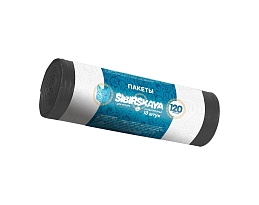 Мешки для мусора 120 л, черные, в рулоне 10 шт., ПНД, 14 мкм, 1100х700 мм, SIBIRSKAYA, 101-008 S в Черкесске