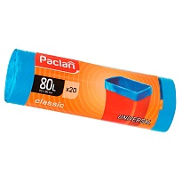 Мешки для мусора 80 л, синие, в рулоне 20 шт., ПНД, 12 мкм, 900х700 мм, PACLAN Classic, 606335 в Черкесске