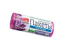 Мешки для мусора 30 л, ароматизированные, Лаванда, сиреневые, в рулоне 20 шт., ПНД, 9 мкм, 560х530 мм, GRIFON Aroma, 101-020 La в Черкесске