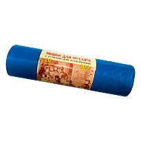 Мешки для мусора 100 л, с завязками, синие, в рулоне 10 шт., ПВД, 40 мкм, 840х670 мм, Концепция Быта Vitalux, 604933 в Черкесске