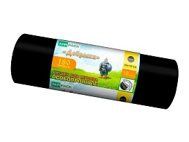 Мешки для мусора 180 л, ароматизированные, черные, в рулоне 10 шт., ПВД, 100 мкм, 1100х930 мм, Добрыня, Dob18010black в Черкесске