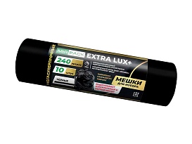 Мешки для мусора 240 л, черные, в рулоне 10 шт., ПВД 60 мкм, 1300х930 мм, EXTRA LUX+, 24010115 в Черкесске